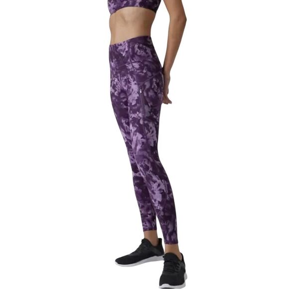Athleta Rainier Tight Legging Spliced Floral Basalt Violet Purple Large NWOT - Picture 4 of 11